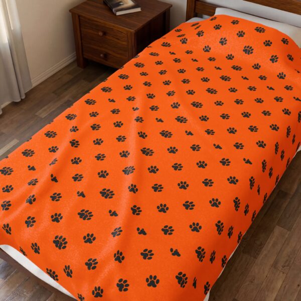 Cozy Velveteen Plush Blanket with Paw Print Design | Soft Throw for Pets and Animal Lovers | Great for Home Decor, Gifts, and Celebrations - Image 7