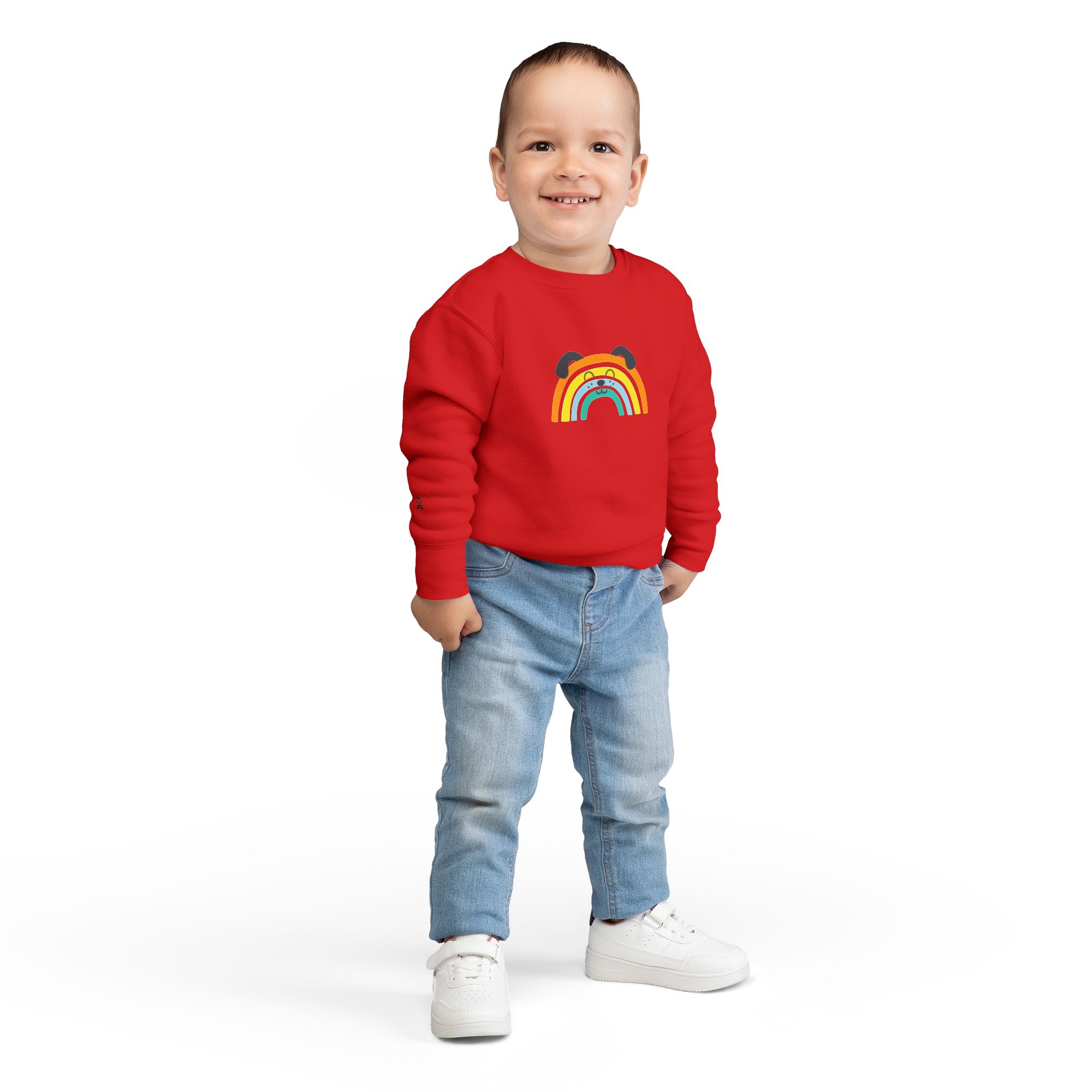 Rainbow Puppy Sweatshirt | Toddler dog rainbow graphic - Image 20
