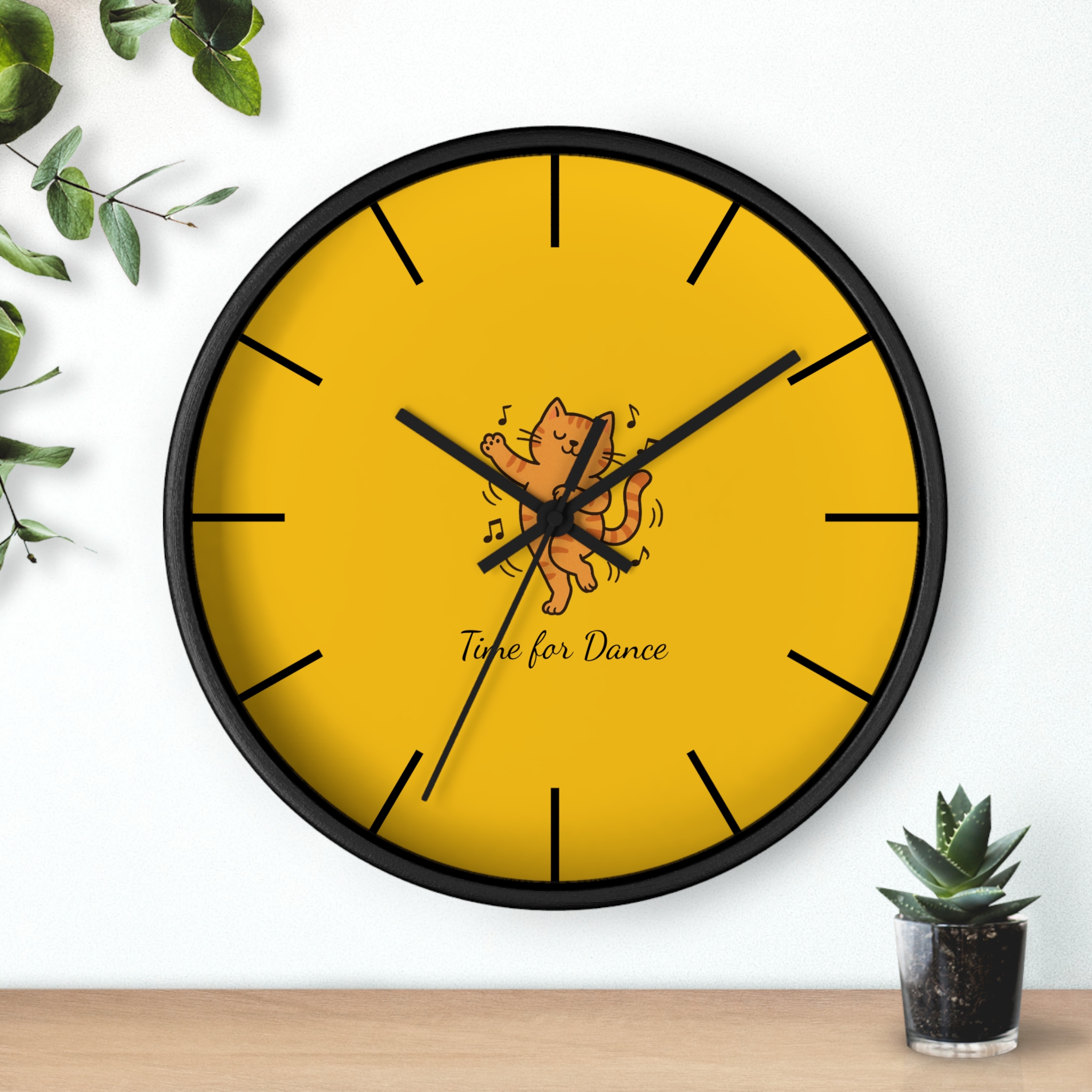 Funny Cat Wall Clock - Time for Dance, Cat Decor, Unique Gift for Cat Lovers, Home Office Wall Art, Quirky Kitty Clock - Image 3