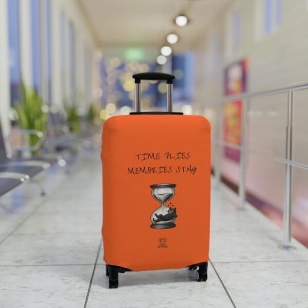 Time Flies Memories Stay Luggage Cover | Orange Hourglass Travel - Image 7