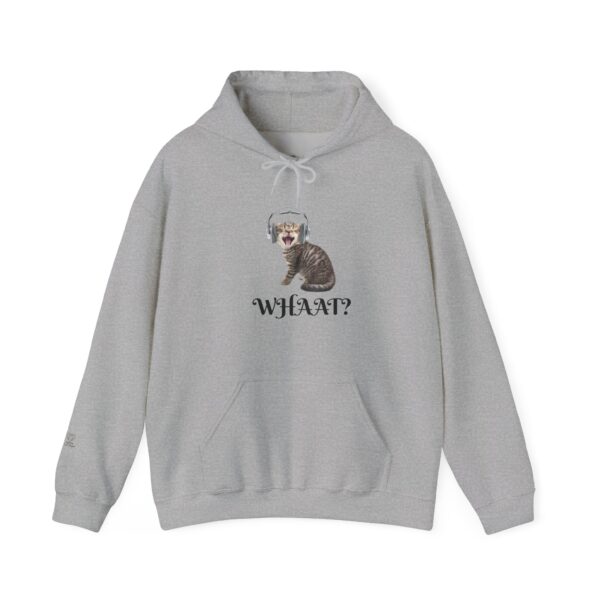 Cat Wearing Headphones 'Whaat?' Hoodie | Funny Kitty Graphic - Image 5