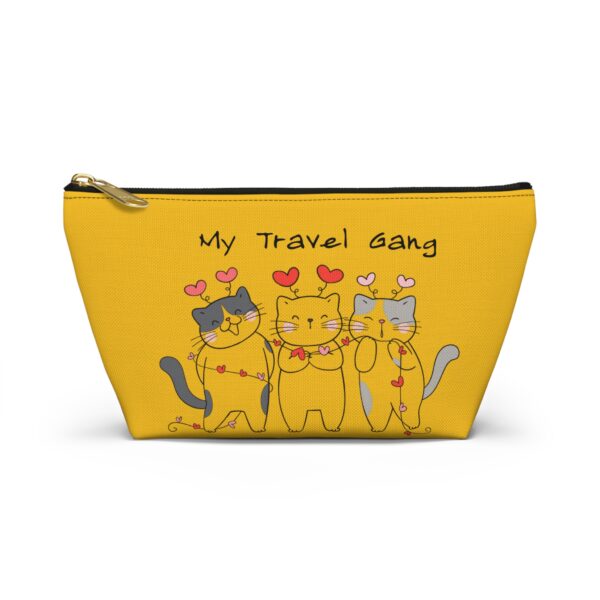 My Travel Gang cat trio Accessory Pouch | T‑bottom zipper bag - Image 5