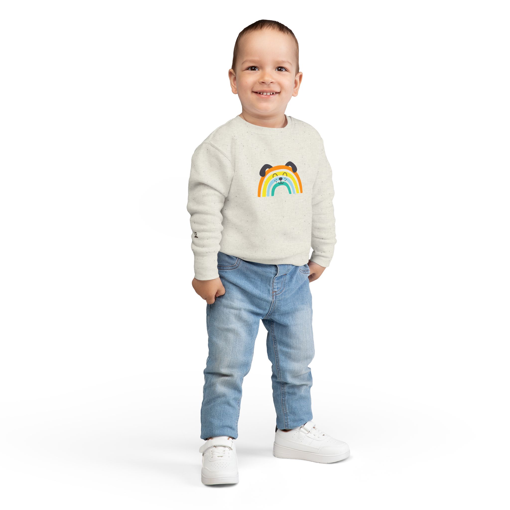 Rainbow Puppy Sweatshirt | Toddler dog rainbow graphic - Image 4