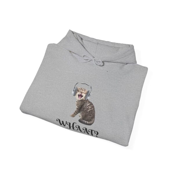 Cat Wearing Headphones 'Whaat?' Hoodie | Funny Kitty Graphic - Image 8