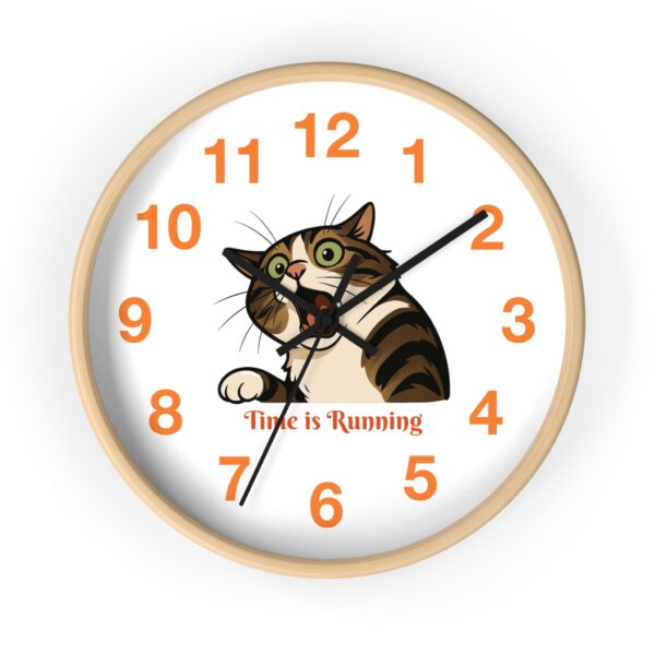 Funny Cat Wall Clock - Time is Running, Cat Decor, Unique Gift for Cat Lovers, Home Office Wall Art, Quirky Kitty Clock - Image 13