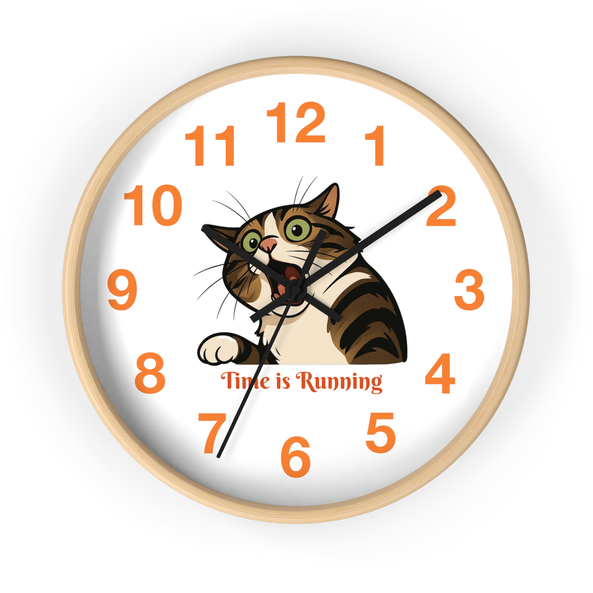 Funny Cat Wall Clock - Time is Running, Cat Decor, Unique Gift for Cat Lovers, Home Office Wall Art, Quirky Kitty Clock - Image 13