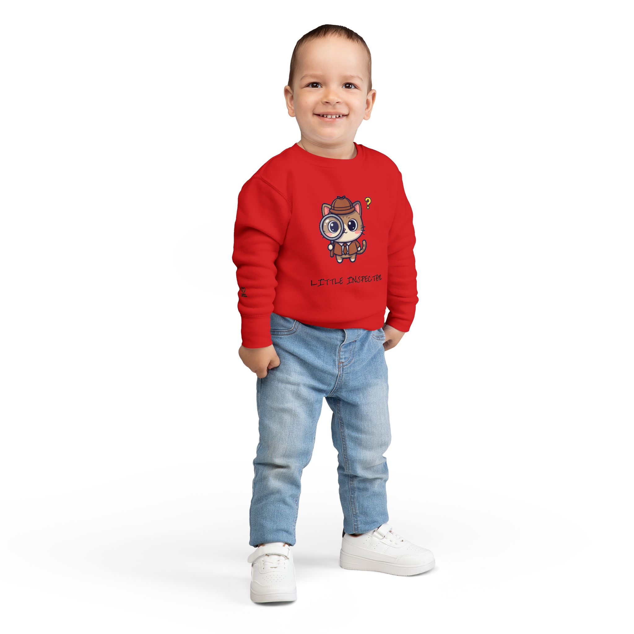 Little Inspector Cat Toddler Sweatshirt | Cute Detective Kitten - Image 24
