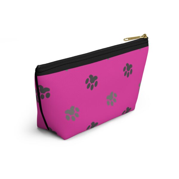 Pink Paw Print Accessory Pouch | T-Bottom Makeup Bag - Image 8