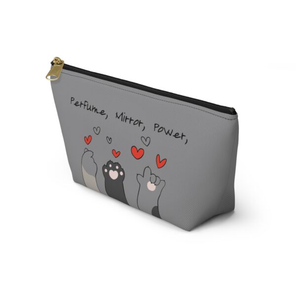Cat Paw Hearts Accessory Pouch | Green T-Bottom Makeup Bag - Image 7