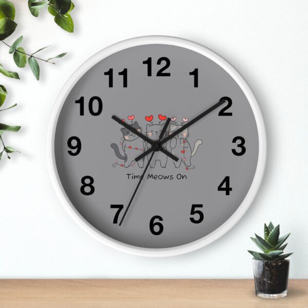 Funny Cat Wall Clock - Time Meows On, Cat Decor, Unique Gift for Cat Lovers, Home Office Wall Art, Quirky Kitty Clock - Image 9