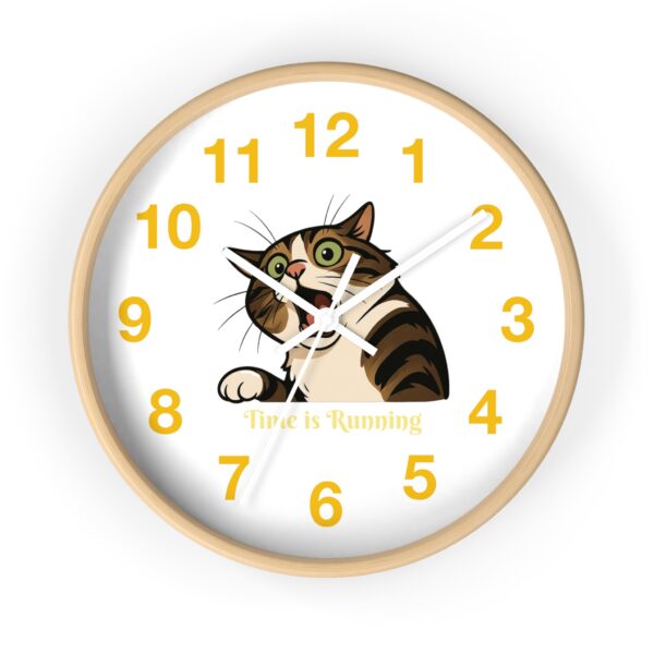 Funny Cat Wall Clock - Time is Running, Cat Decor, Unique Gift for Cat Lovers, Home Office Wall Art, Quirky Kitty Clock - Image 16