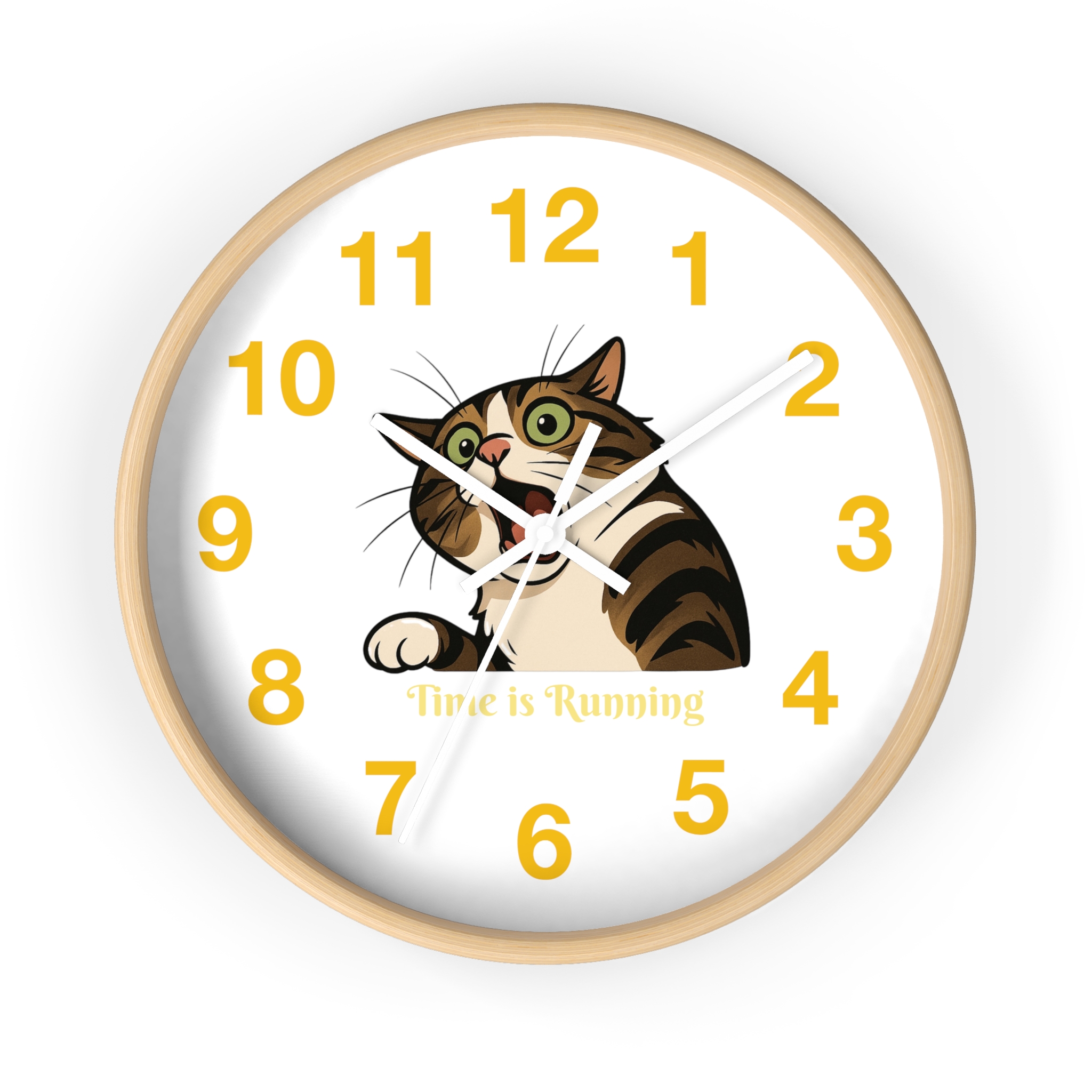 Funny Cat Wall Clock - Time is Running, Cat Decor, Unique Gift for Cat Lovers, Home Office Wall Art, Quirky Kitty Clock - Image 16