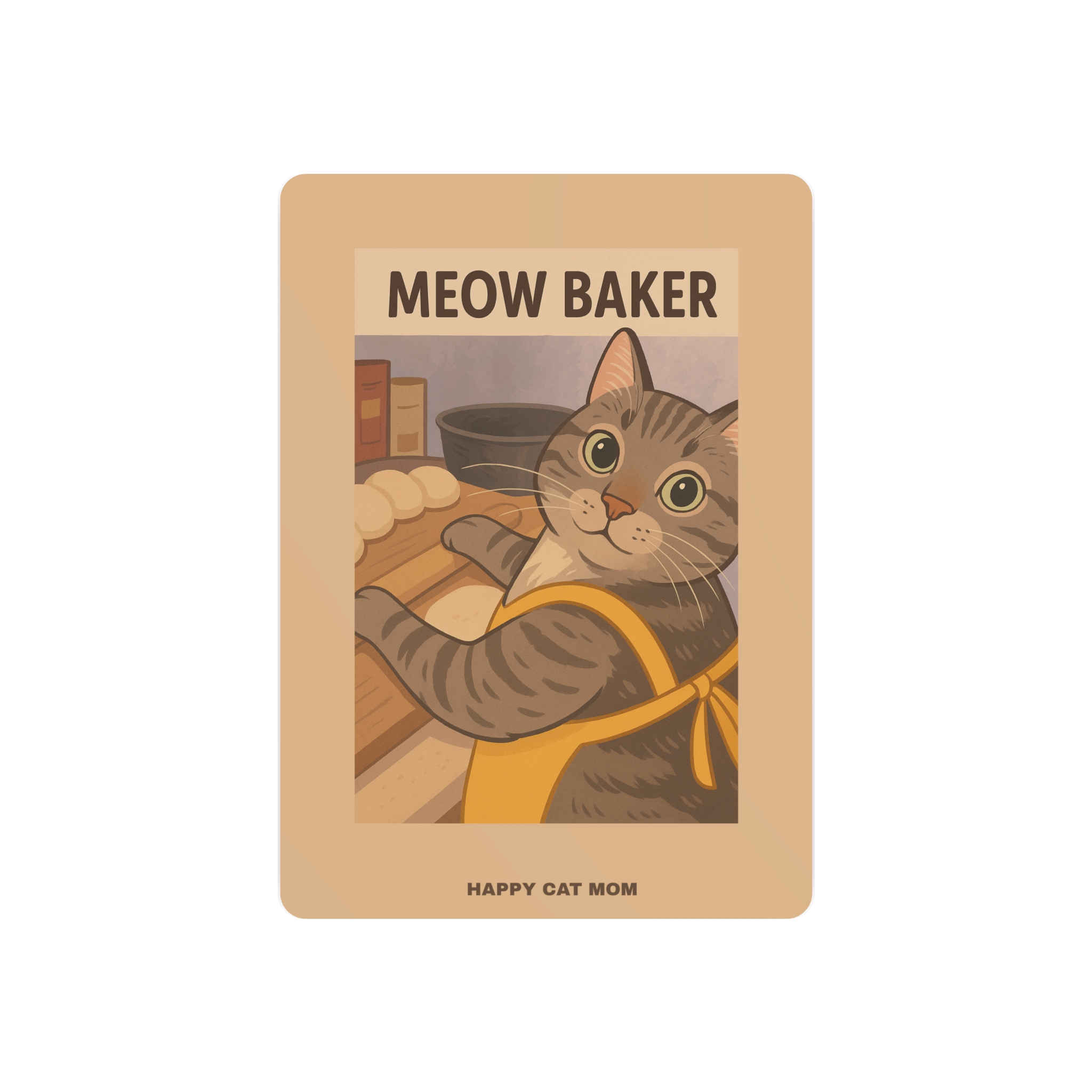 Cat Themed Kitchen Metal Art Sign, Meow Baker Decor, Funny Cat Signage, Gift for Cat Lovers, Kitchen Wall Art