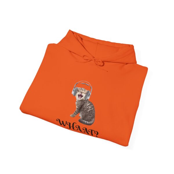 Cat Wearing Headphones 'Whaat?' Hoodie | Funny Kitty Graphic - Image 12