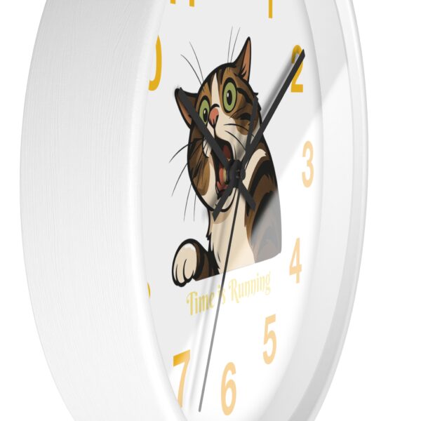 Funny Cat Wall Clock - Time is Running, Cat Decor, Unique Gift for Cat Lovers, Home Office Wall Art, Quirky Kitty Clock - Image 8