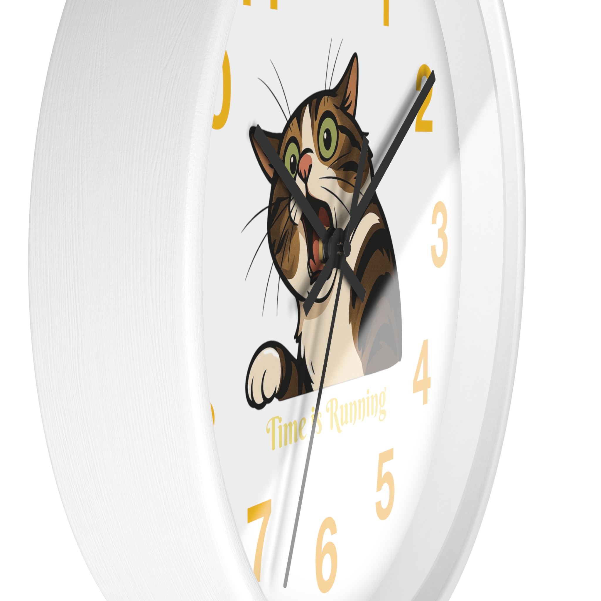 Funny Cat Wall Clock - Time is Running, Cat Decor, Unique Gift for Cat Lovers, Home Office Wall Art, Quirky Kitty Clock - Image 8