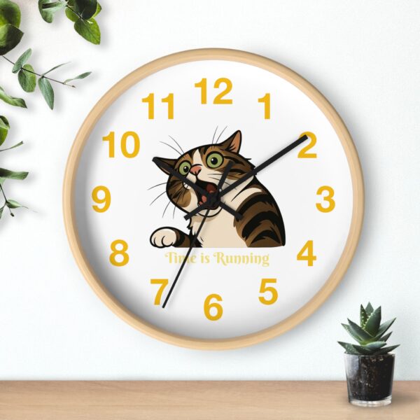 Funny Cat Wall Clock - Time is Running, Cat Decor, Unique Gift for Cat Lovers, Home Office Wall Art, Quirky Kitty Clock - Image 15