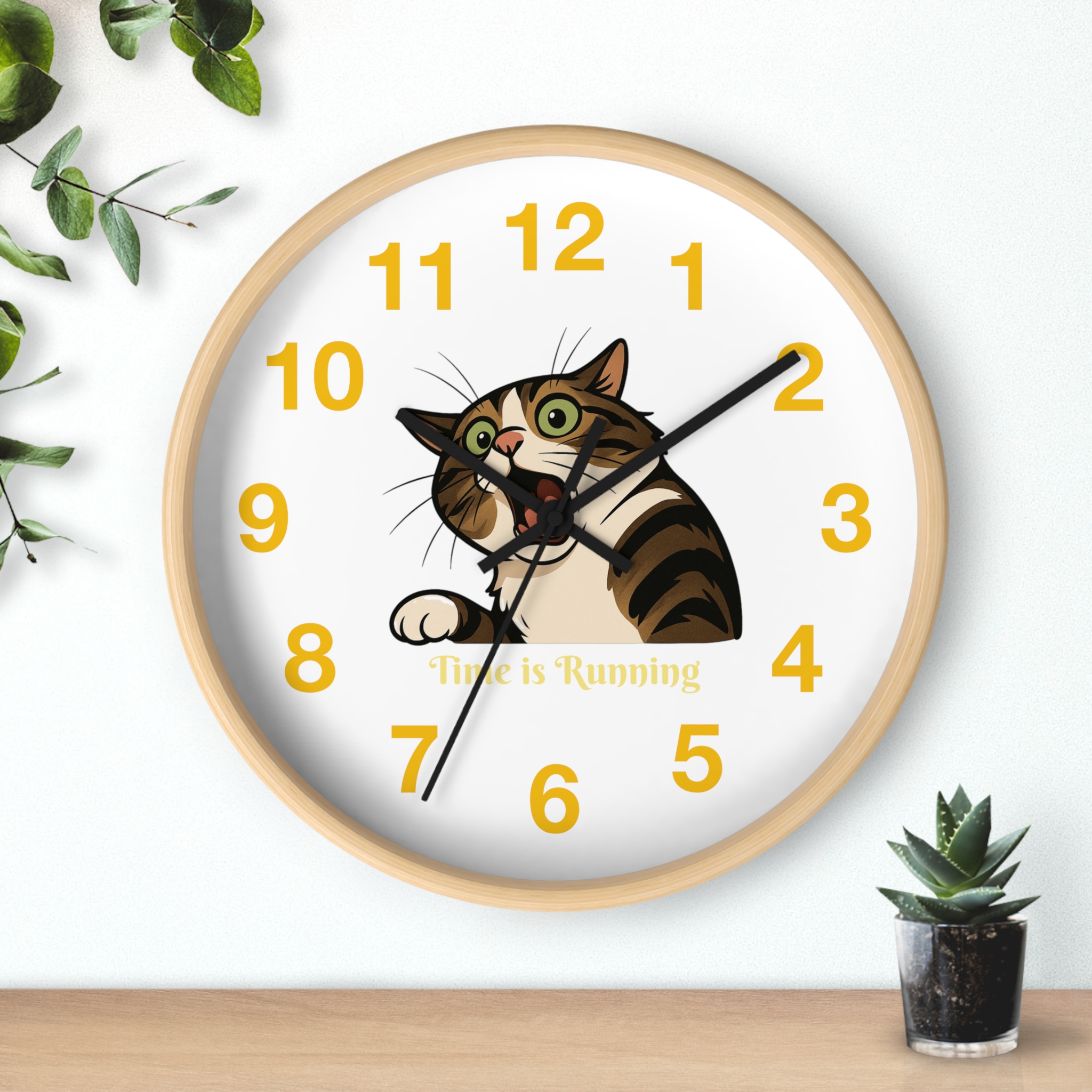 Funny Cat Wall Clock - Time is Running, Cat Decor, Unique Gift for Cat Lovers, Home Office Wall Art, Quirky Kitty Clock - Image 15