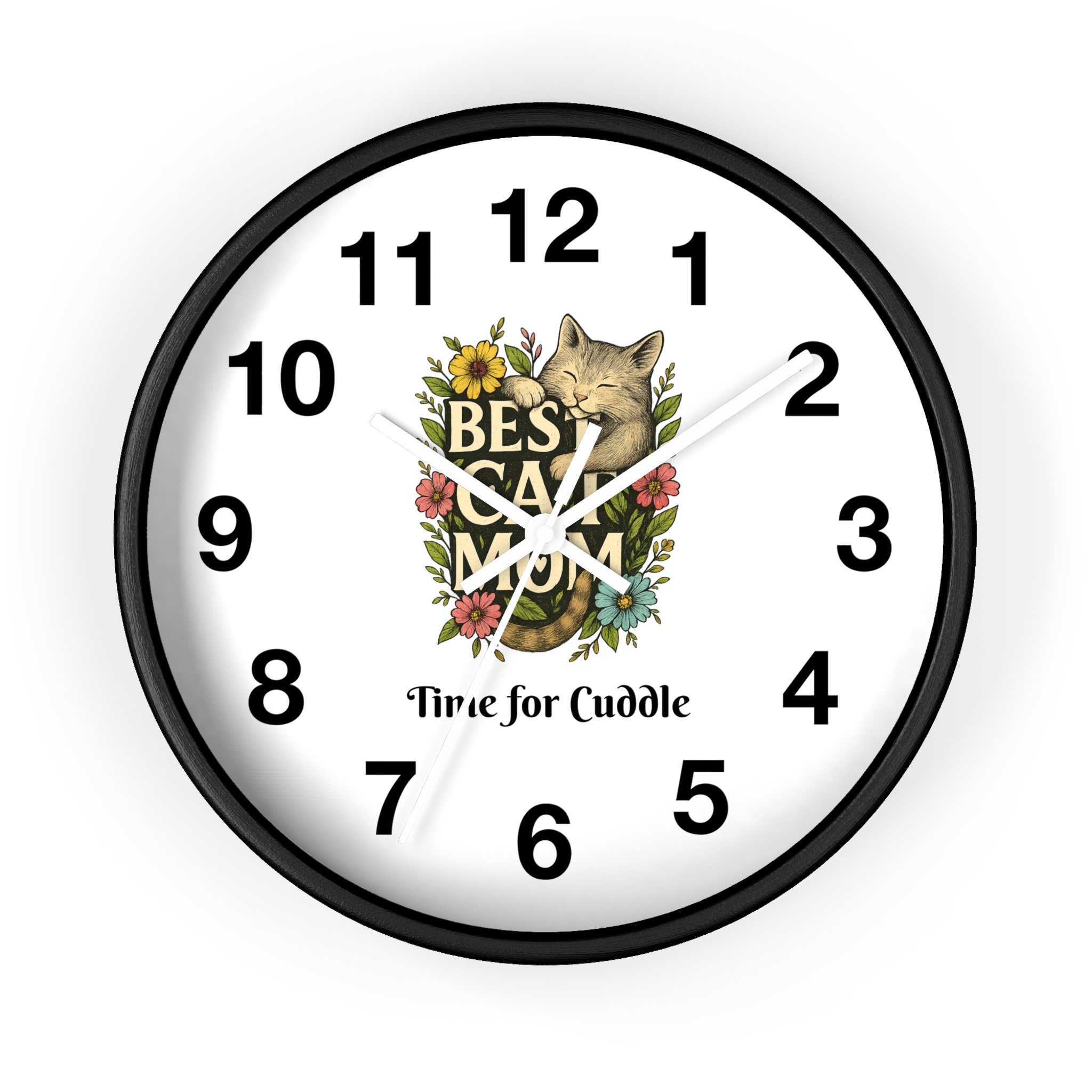 Funny Cat Wall Clock - Time is Running, Cat Decor, Unique Gift for Cat Lovers, Home Office Wall Art, Quirky Kitty Clock - Image 4