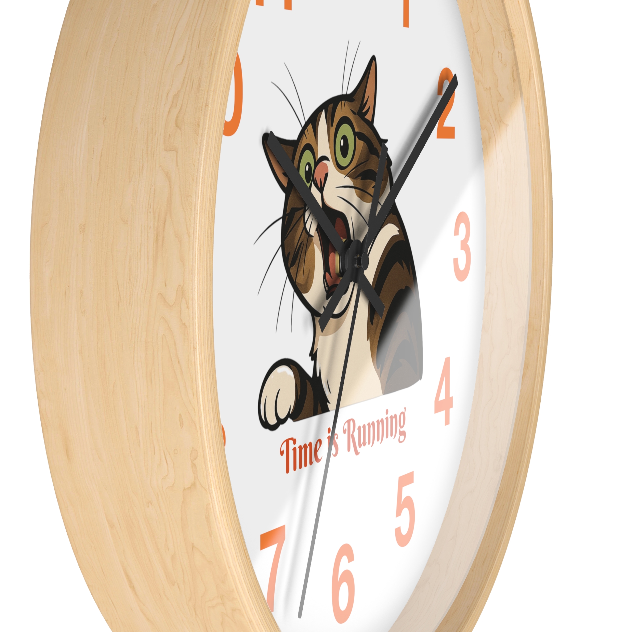 Funny Cat Wall Clock - Time is Running, Cat Decor, Unique Gift for Cat Lovers, Home Office Wall Art, Quirky Kitty Clock - Image 14
