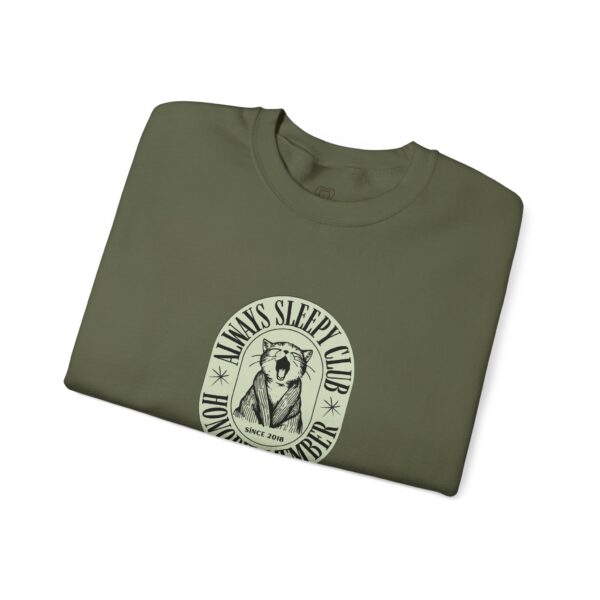 Mama's Sleepy Club raccoon crest Sweatshirt | vintage badge design - Image 3
