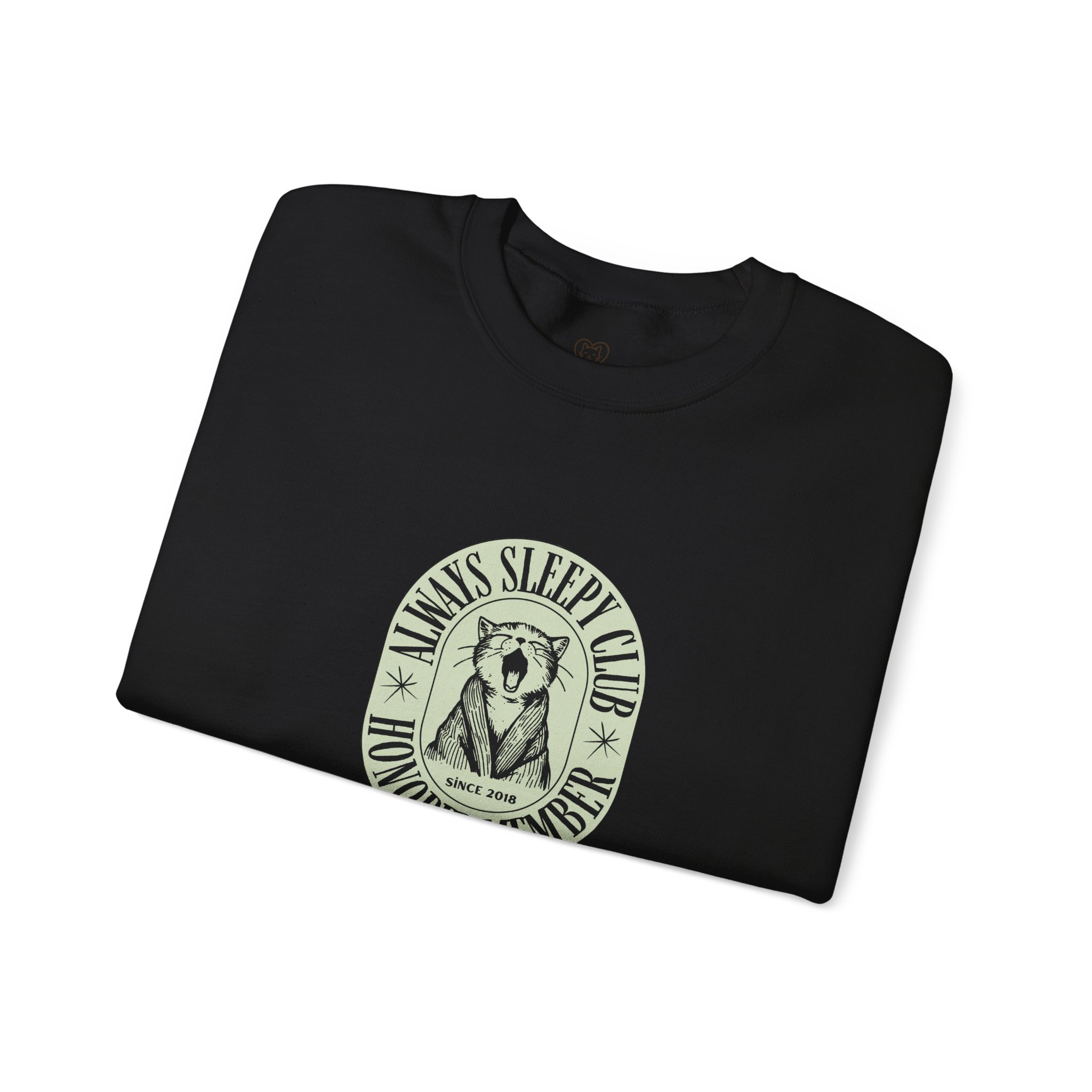 Mama's Sleepy Club raccoon crest Sweatshirt | vintage badge design - Image 23