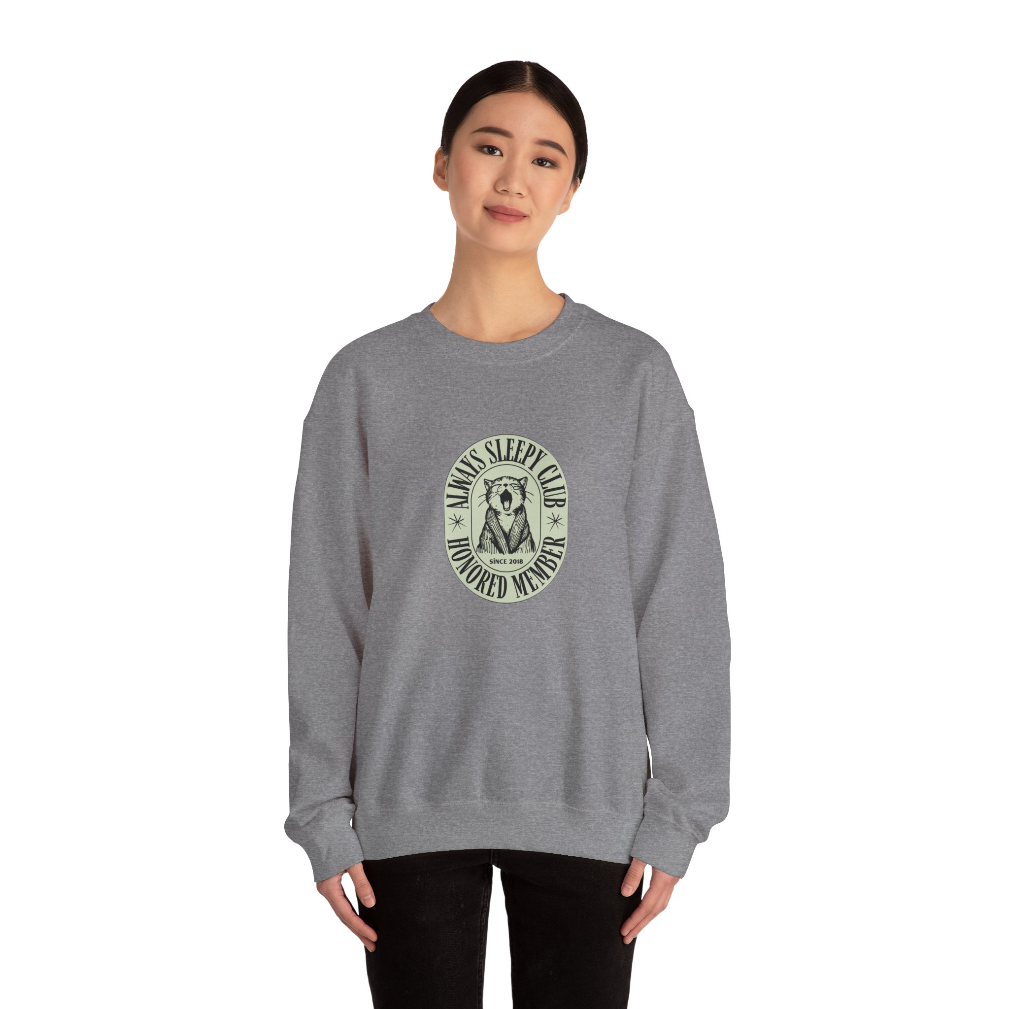 Mama's Sleepy Club raccoon crest Sweatshirt | vintage badge design - Image 40