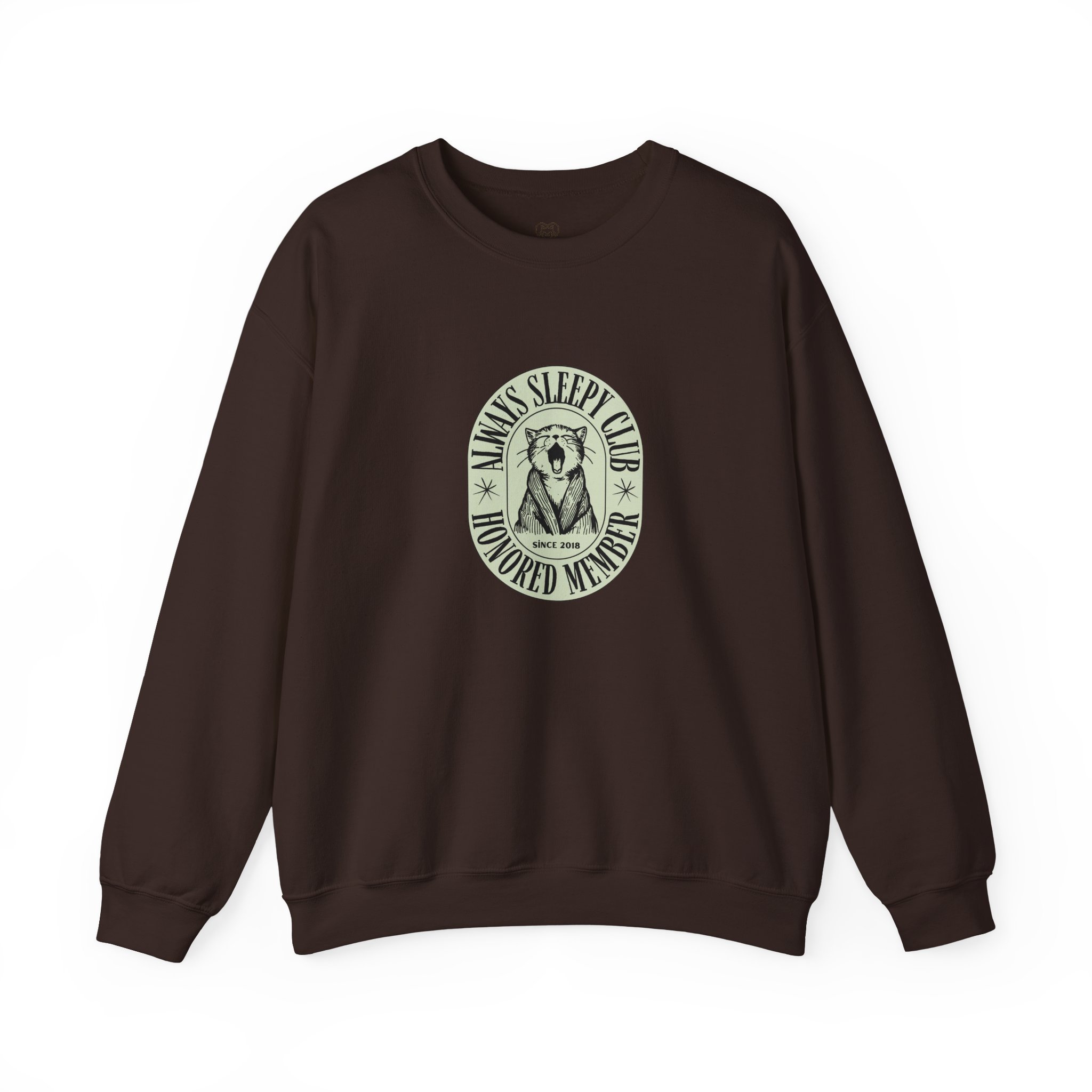 Mama's Sleepy Club raccoon crest Sweatshirt | vintage badge design - Image 33