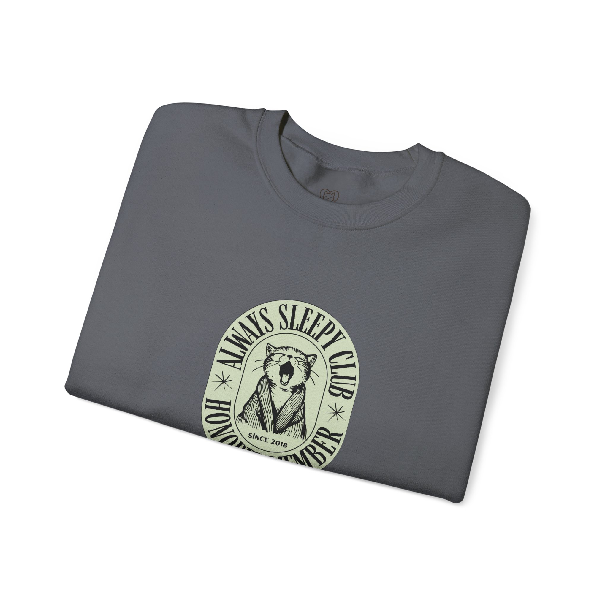 Mama's Sleepy Club raccoon crest Sweatshirt | vintage badge design - Image 51