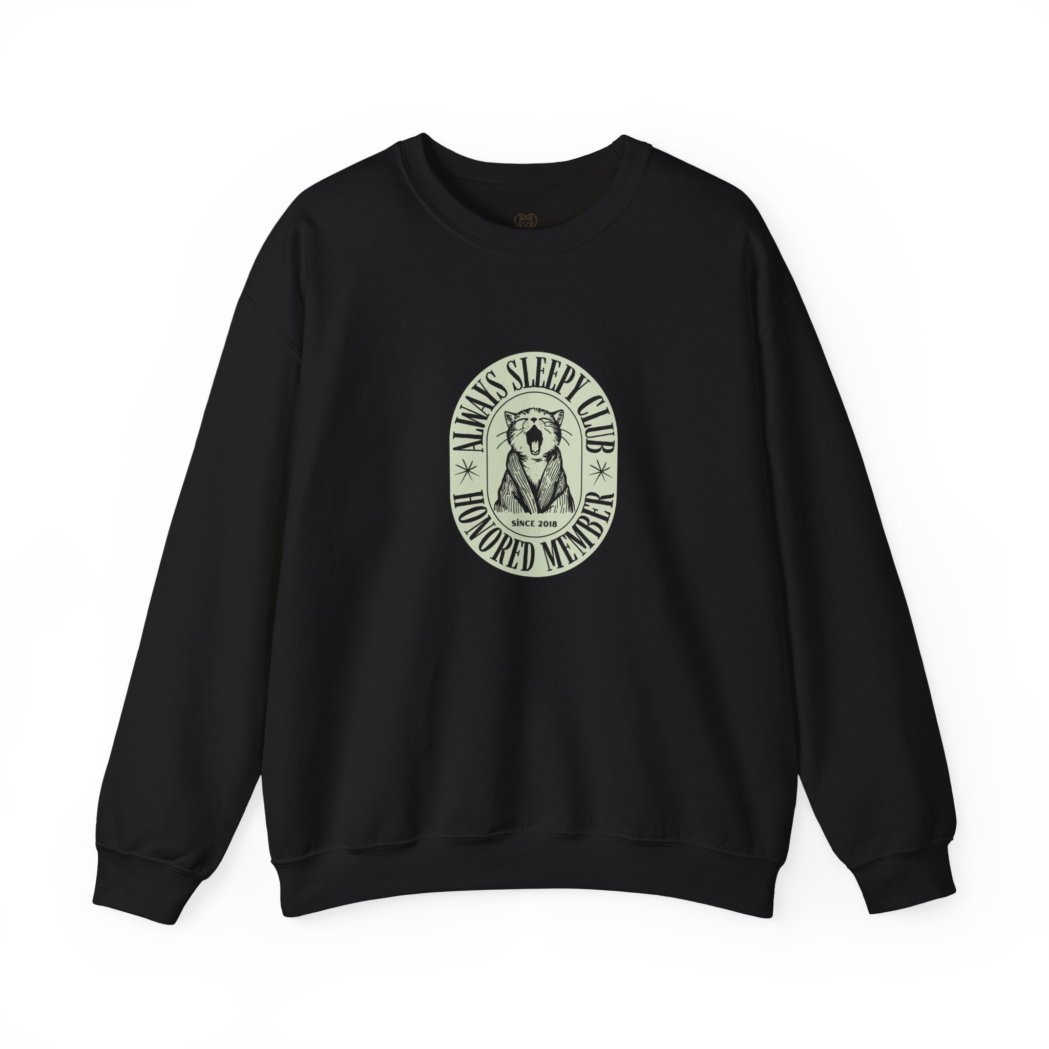 Mama's Sleepy Club raccoon crest Sweatshirt | vintage badge design - Image 21