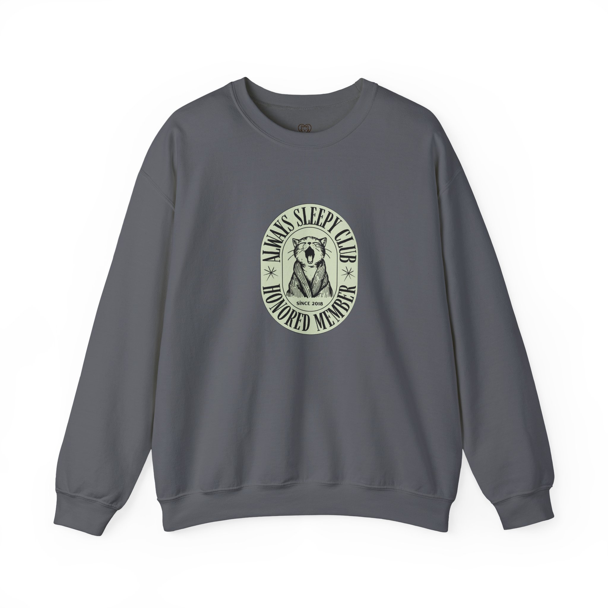 Mama's Sleepy Club raccoon crest Sweatshirt | vintage badge design - Image 49