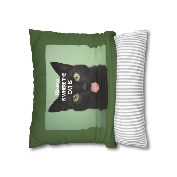 Cozy Cat-Themed Faux Suede Pillowcase, Home Decor, Cat Lovers Gift, Cozy Living Room Accessory, Unique Pet Mom Gift, Cute Home Decoration - Image 2