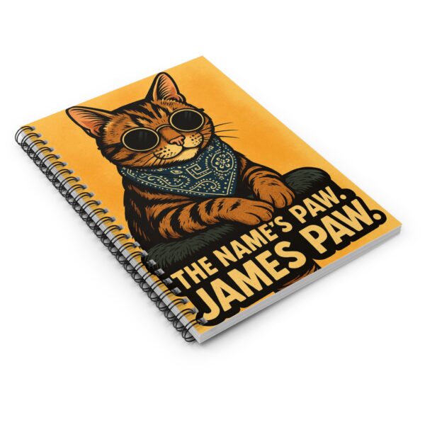 James Paw cat illustration Spiral Notebook | Funny Cat Quote ruled notebook - Image 3