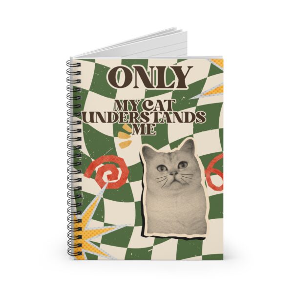 Only My Cat Understands Me Spiral Notebook | Cat Retro Design - Image 2