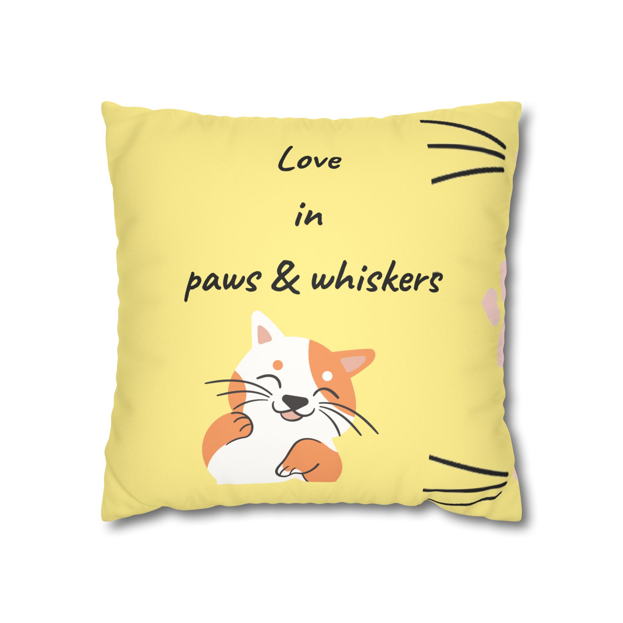 Cat Lover's Faux Suede Pillowcase | Cozy Home Decor, Gift for Cat Lovers, Pet-Themed Pillow, Cute Cat Accessory, Whisker Love