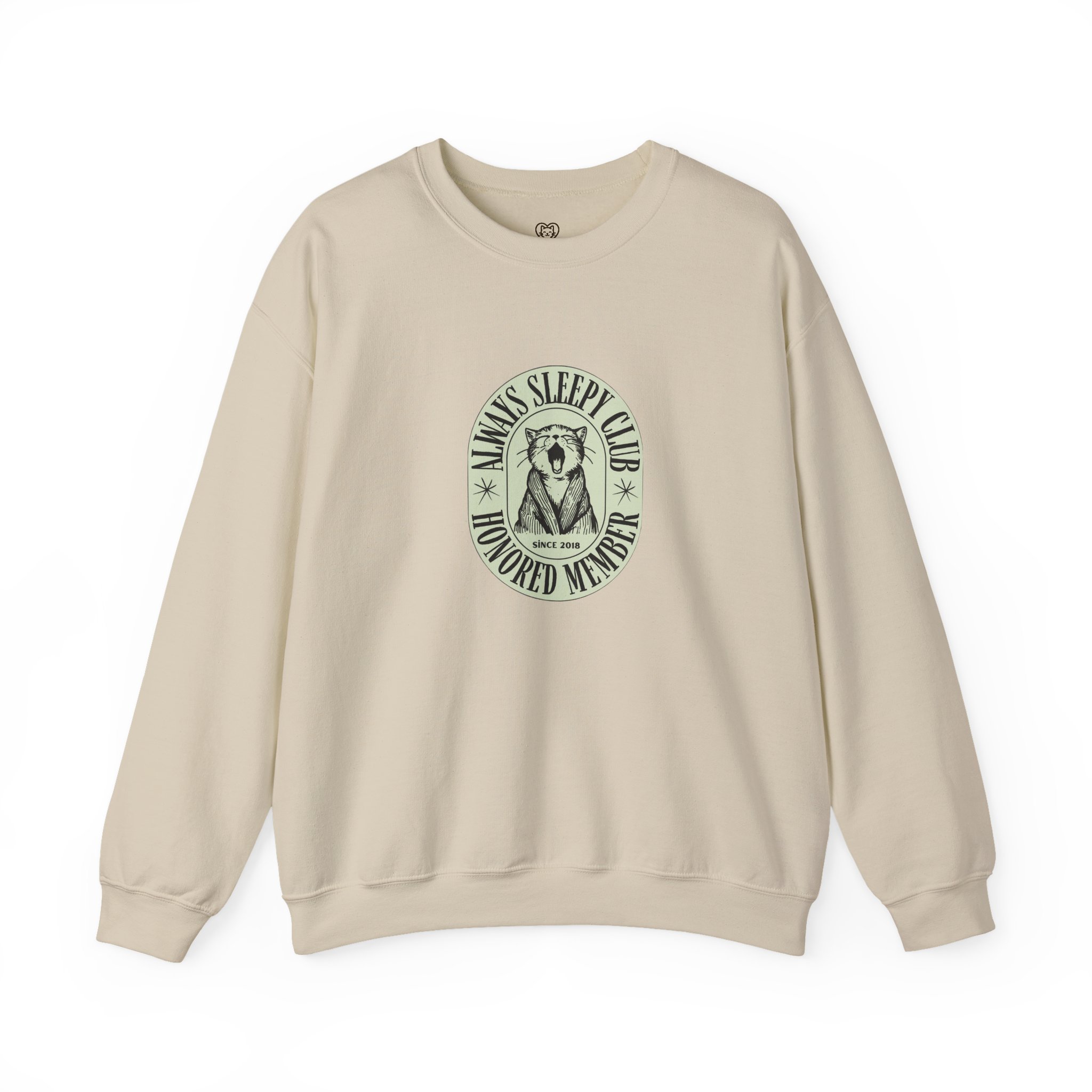 Mama's Sleepy Club raccoon crest Sweatshirt | vintage badge design - Image 25