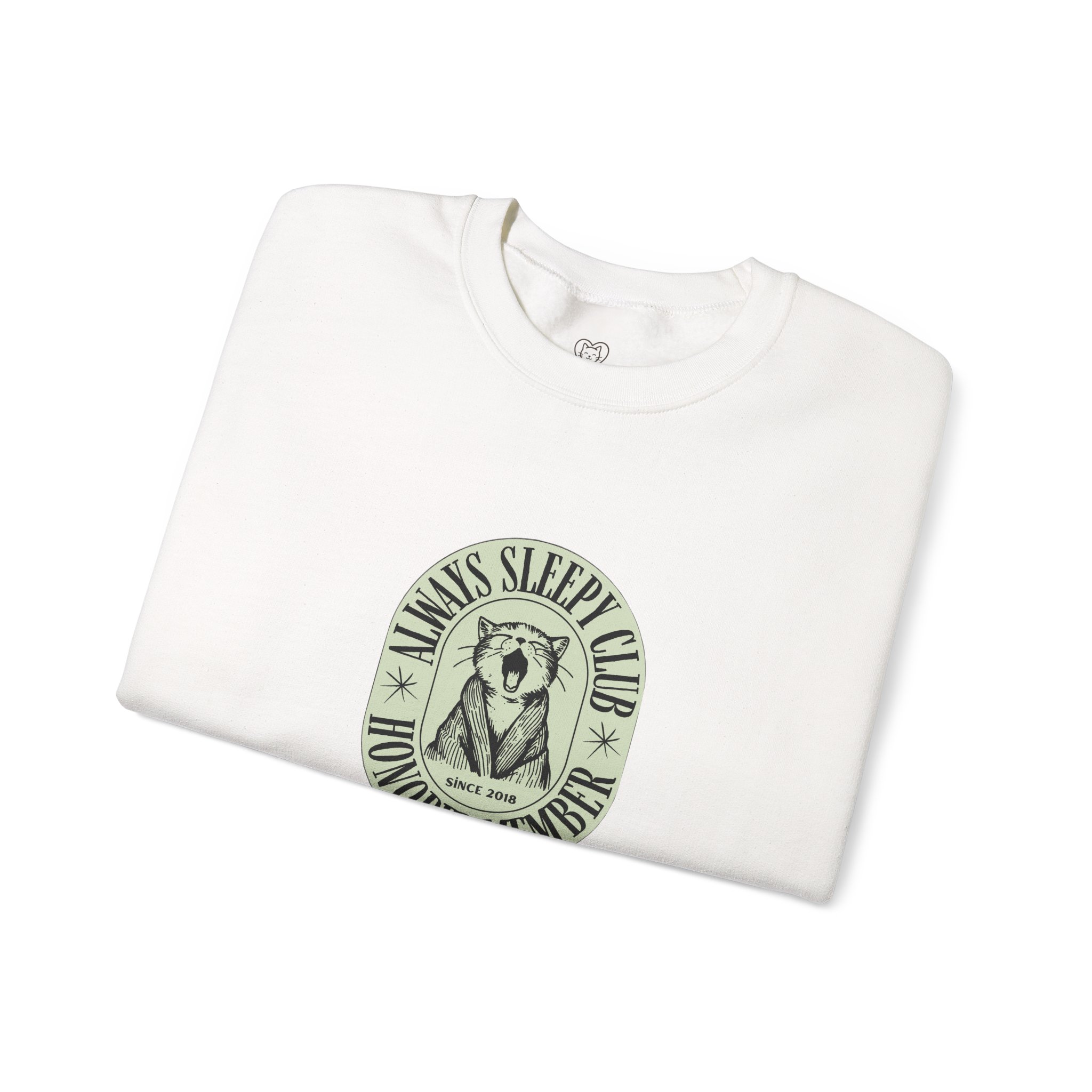 Mama's Sleepy Club raccoon crest Sweatshirt | vintage badge design - Image 7