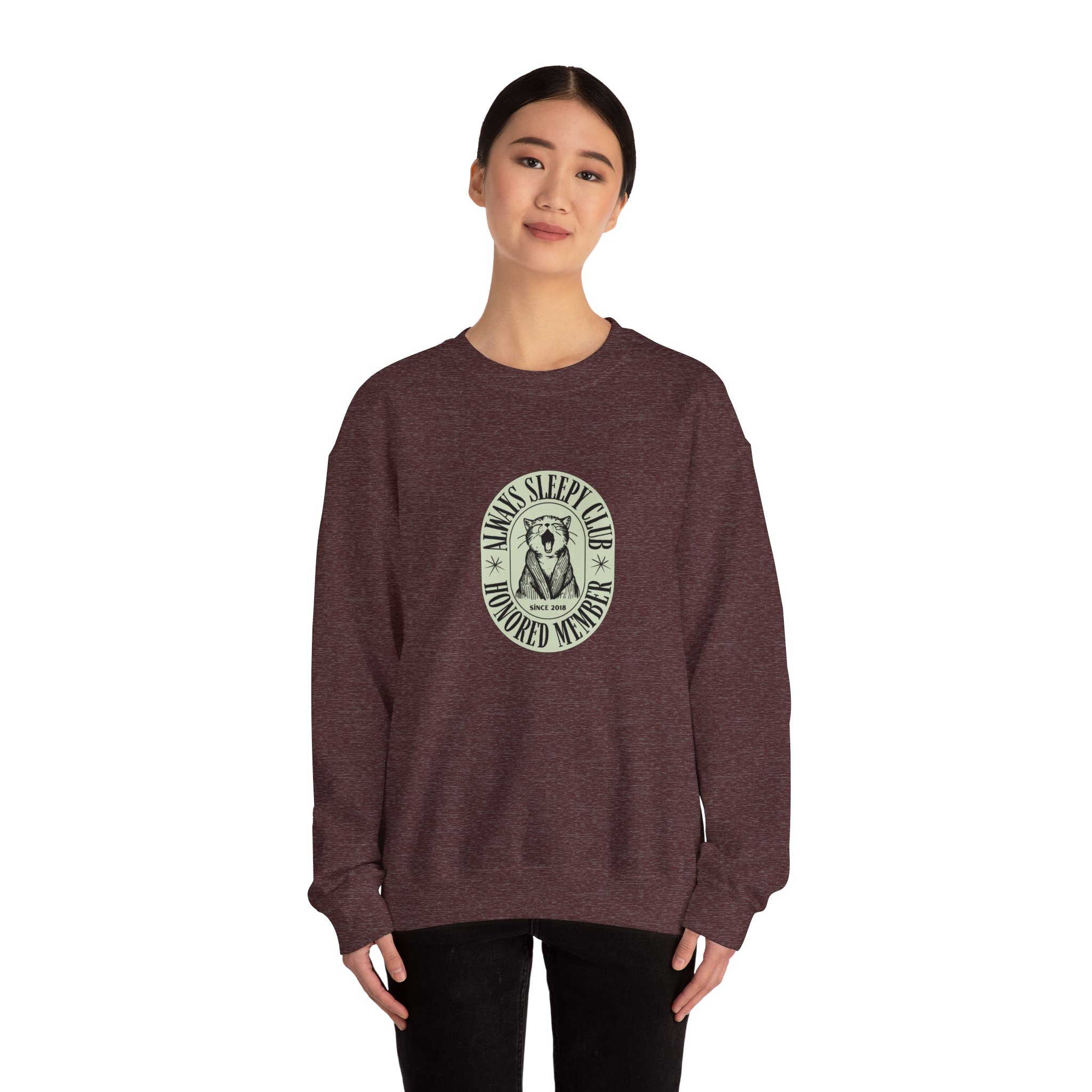 Mama's Sleepy Club raccoon crest Sweatshirt | vintage badge design - Image 20