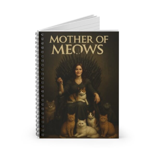 Mother of Meows Spiral Notebook | Fantasy Cat Throne Ruled Journal - Image 2