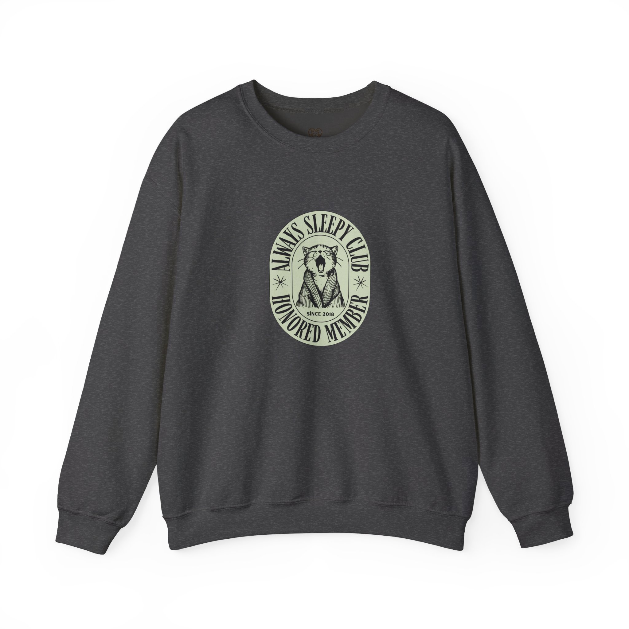Mama's Sleepy Club raccoon crest Sweatshirt | vintage badge design - Image 41