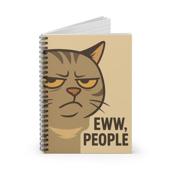 Grumpy Cat Illustration Spiral Notebook | Eww, People - Image 2