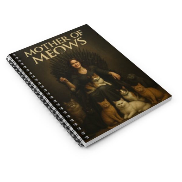 Mother of Meows Spiral Notebook | Fantasy Cat Throne Ruled Journal - Image 3
