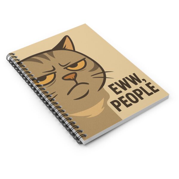 Grumpy Cat Illustration Spiral Notebook | Eww, People - Image 3