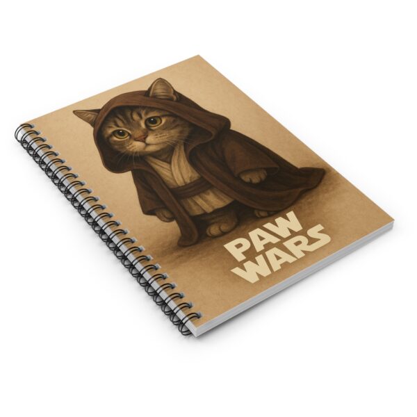 Paw Wars Jedi Cat Spiral Notebook | Ruled Lined Journal - Image 3