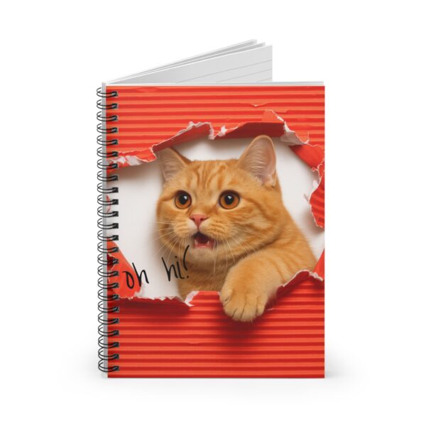 Orange Tabby Cat Peeking Spiral Notebook | Ruled Line - Image 2
