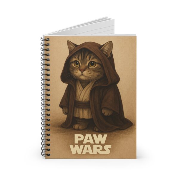 Paw Wars Jedi Cat Spiral Notebook | Ruled Lined Journal - Image 2