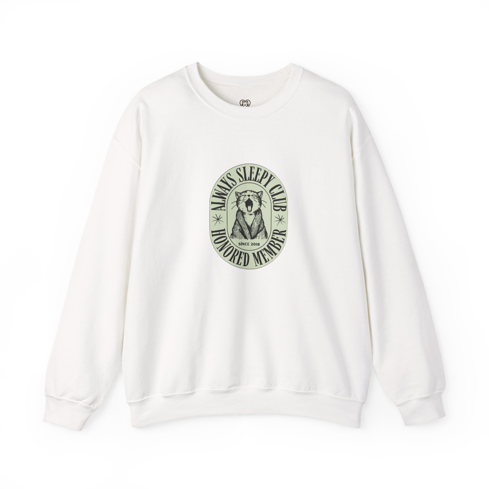 Mama's Sleepy Club raccoon crest Sweatshirt | vintage badge design - Image 5