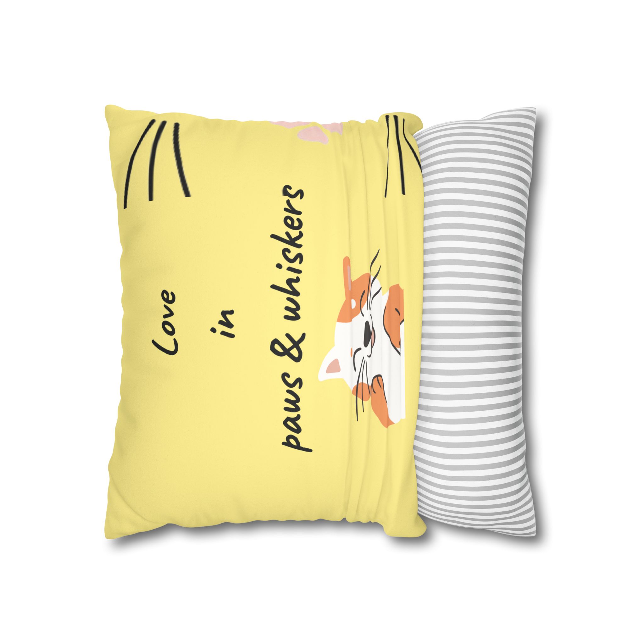 Cat Lover's Faux Suede Pillowcase | Cozy Home Decor, Gift for Cat Lovers, Pet-Themed Pillow, Cute Cat Accessory, Whisker Love - Image 2