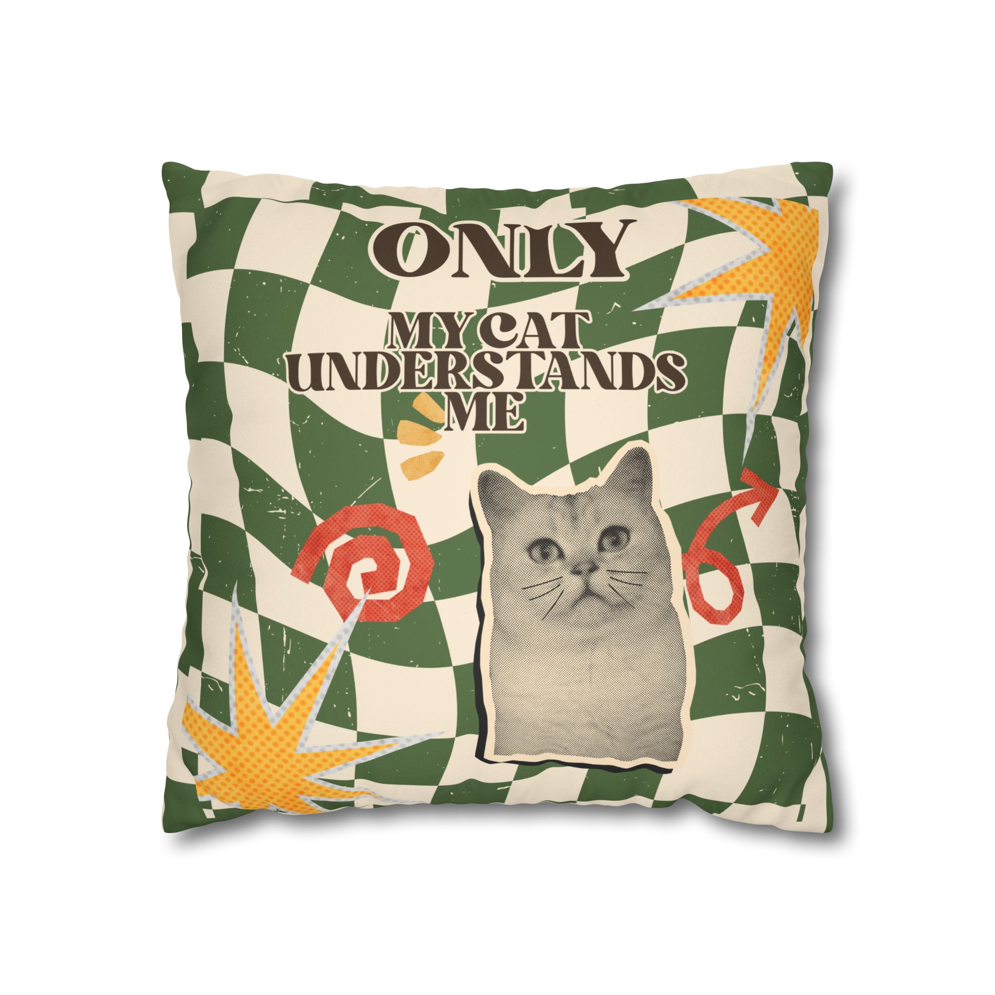 Cat Lover Faux Suede Pillowcase | Cozy Home Decor, Gift for Cat Owners, Cat-Themed Accent, Pet Lover's Cushion, Quirky Home Accessory