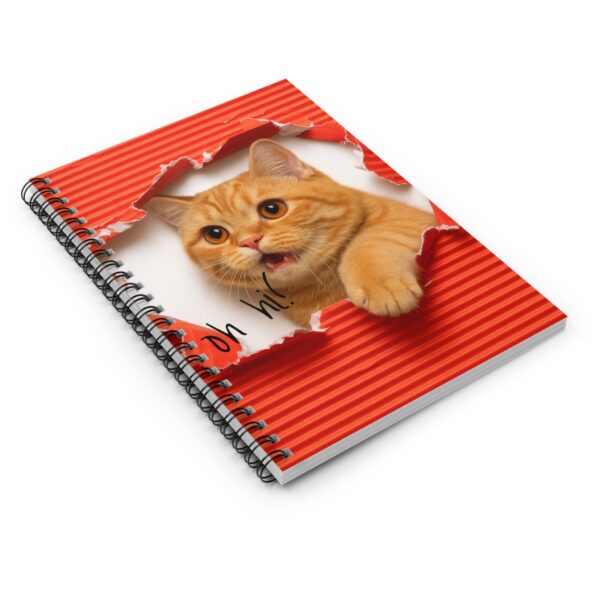 Orange Tabby Cat Peeking Spiral Notebook | Ruled Line - Image 3